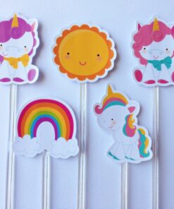 30 toppers para docinhos- Unicórnio